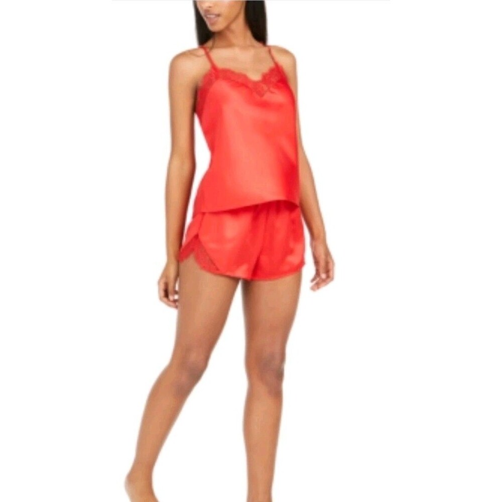 INC International Concept Women's Lace-Trim Tank Top & Shorts Pajama Set XXL